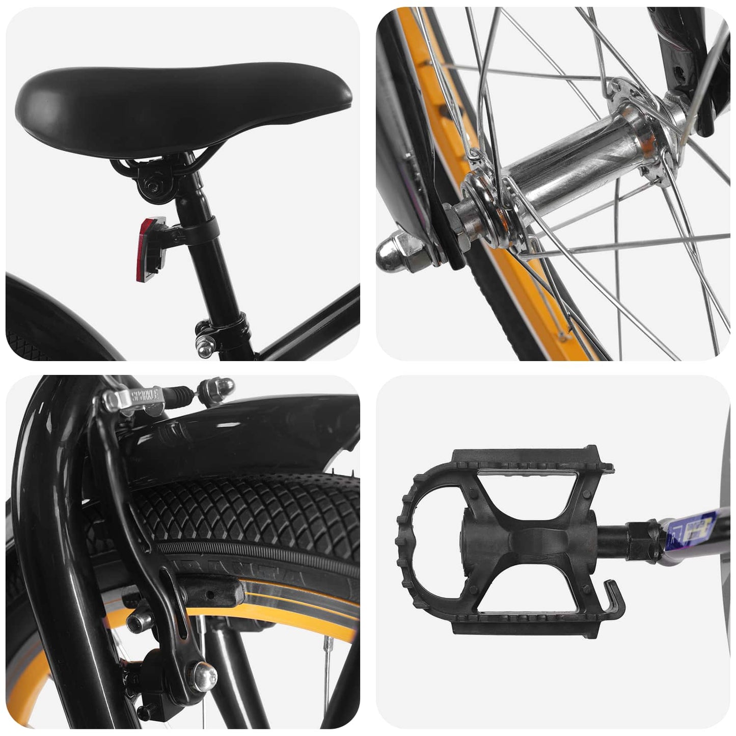 vidaXL Kids Bike 18 Inches for 5-7 Years Old Black
