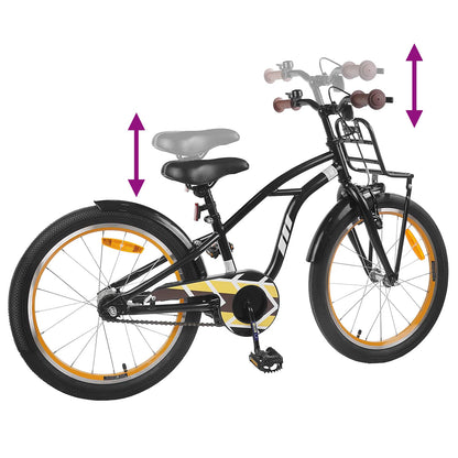 vidaXL Kids Bike 20 Inches for 6-11 Years Old Black