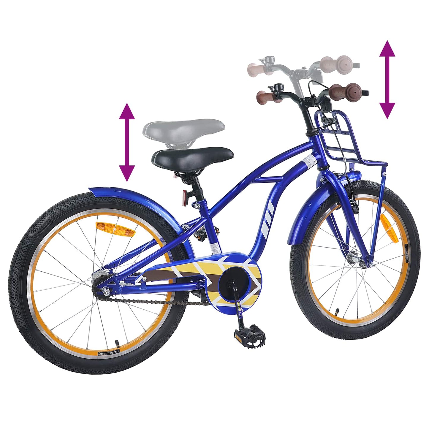 vidaXL Kids Bike 20 Inches for 6-11 Years Old Dark Blue