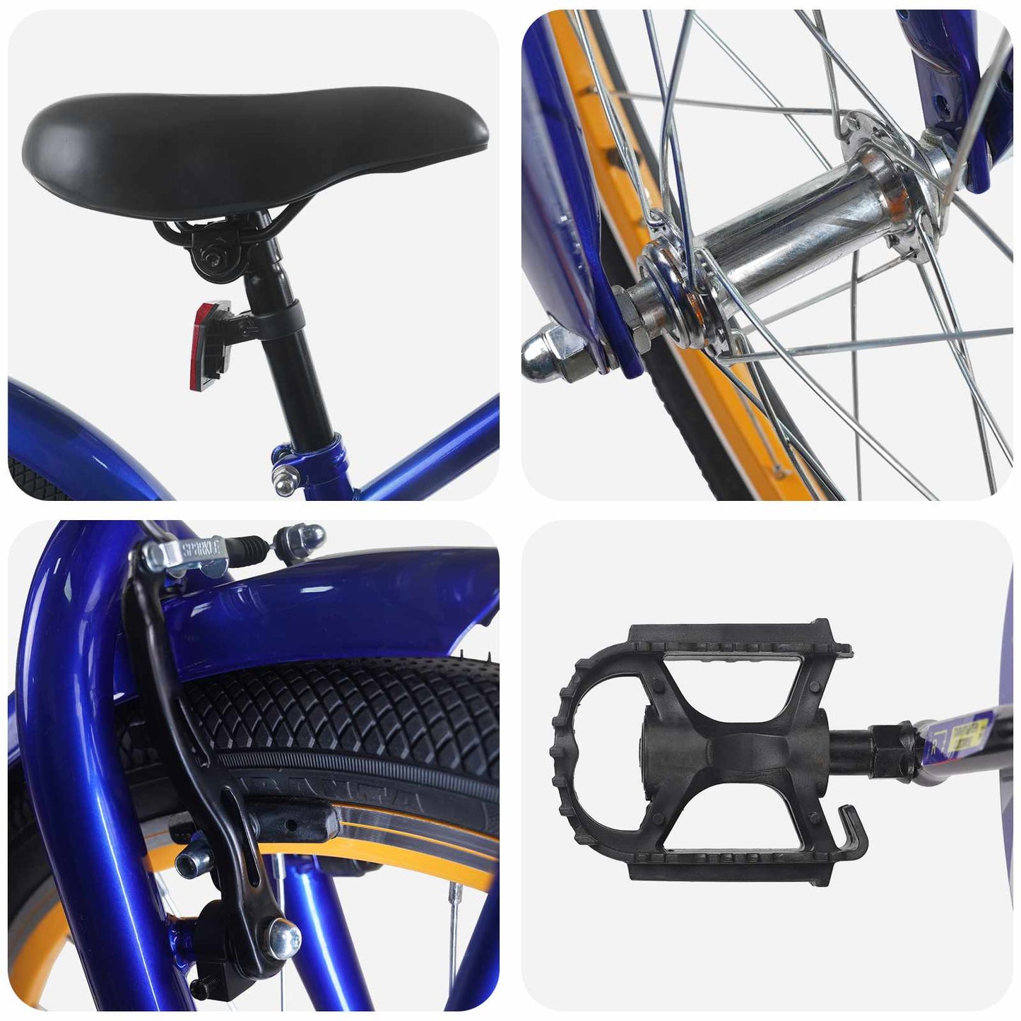 vidaXL Kids Bike 22 Inches for 7-12 Years Old Dark Blue