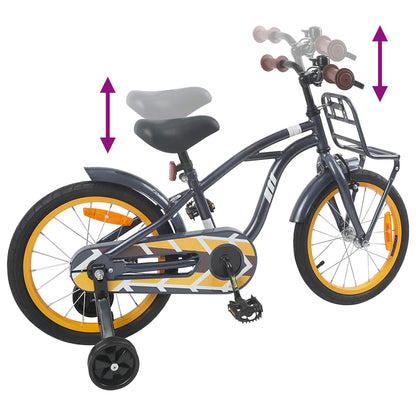 vidaXL Kids Bike 16 Inches for 4-6 Years Old Dark Grey