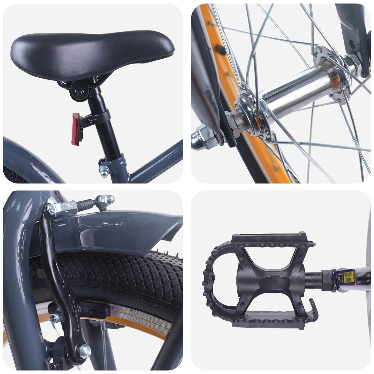vidaXL Kids Bike 18 Inches for 5-7 Years Old Dark Grey