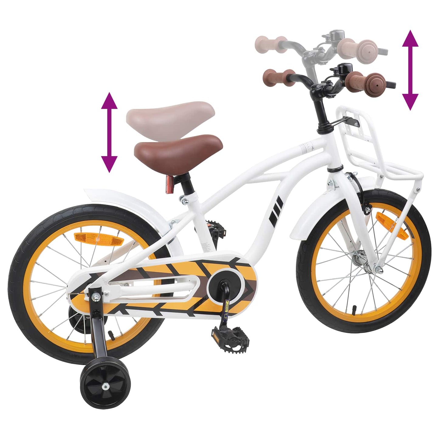 vidaXL Kids Bike 16 Inches for 4-6 Years Old White