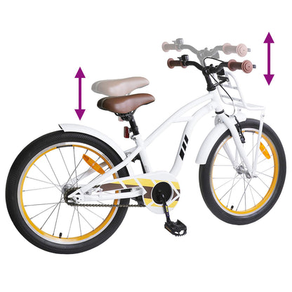 vidaXL Kids Bike 18 Inches for 5-7 Years Old White