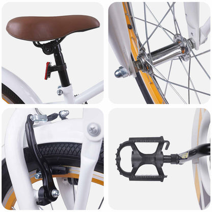 vidaXL Kids Bike 20 Inches for 6-11 Years Old White