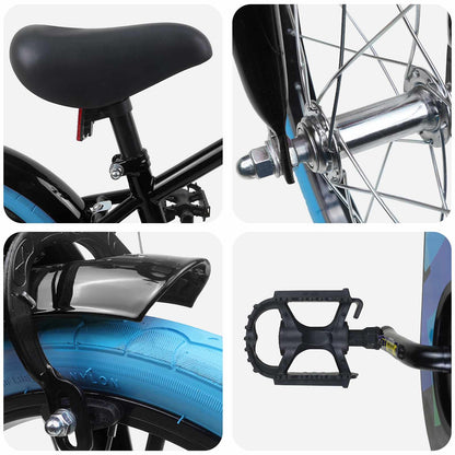 vidaXL Kids Bike 16'' for 4-6 Years Old Black