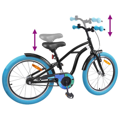 vidaXL Kids Bike 22'' for 7-12 Years Old Black