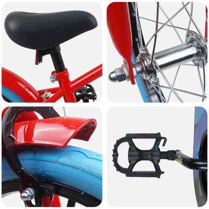 vidaXL Kids Bike 16'' for 4-6 Years Old Red