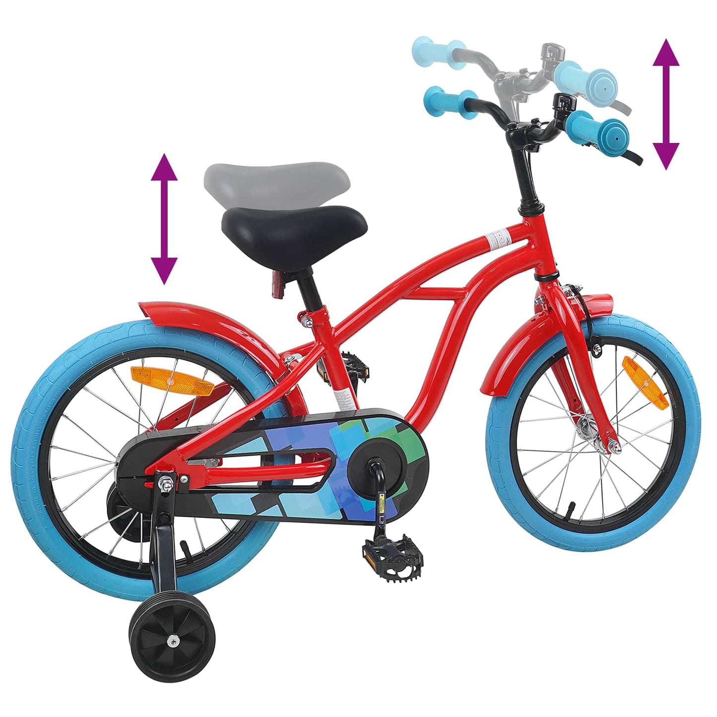 vidaXL Kids Bike 16'' for 4-6 Years Old Red