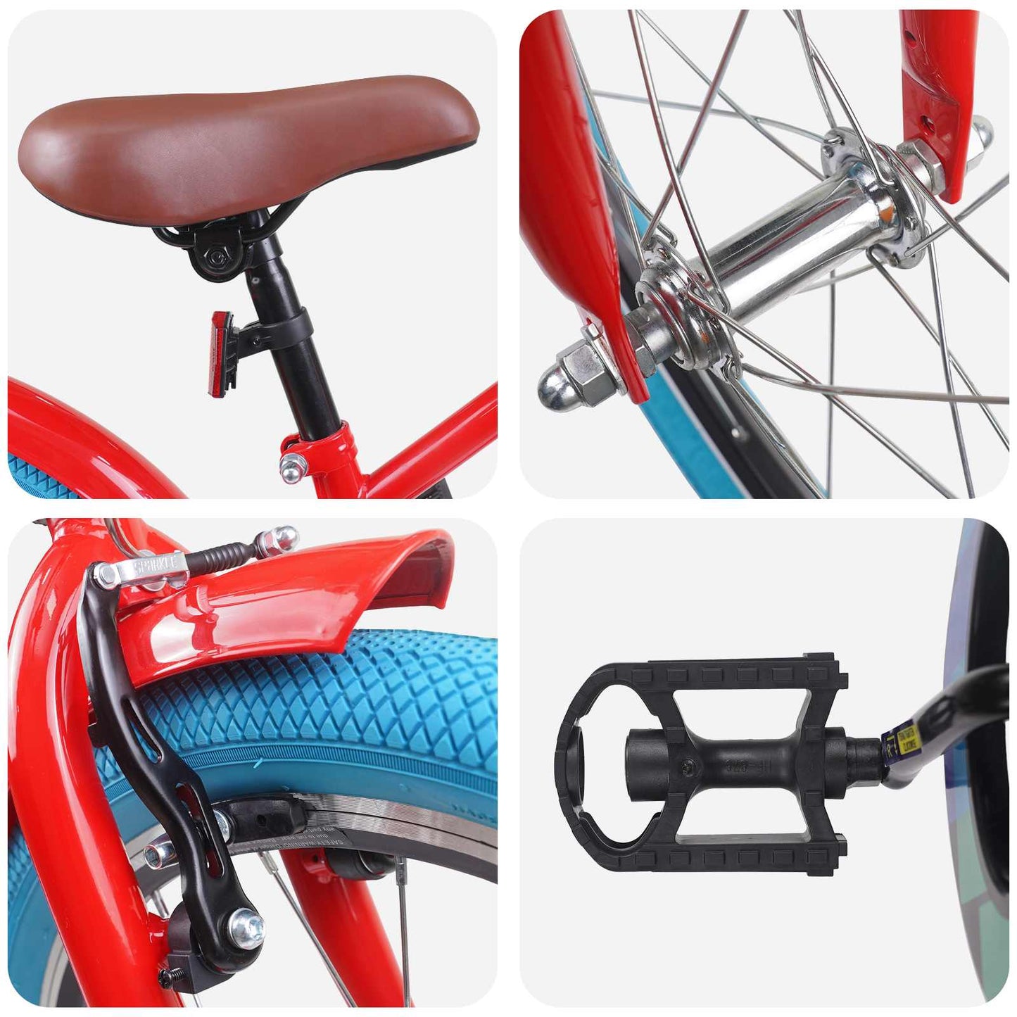 vidaXL Kids Bike 18 Inches for 5-7 Years Old Red