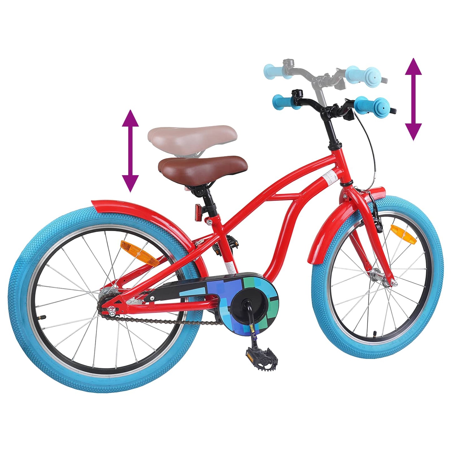 vidaXL Kids Bike 18 Inches for 5-7 Years Old Red