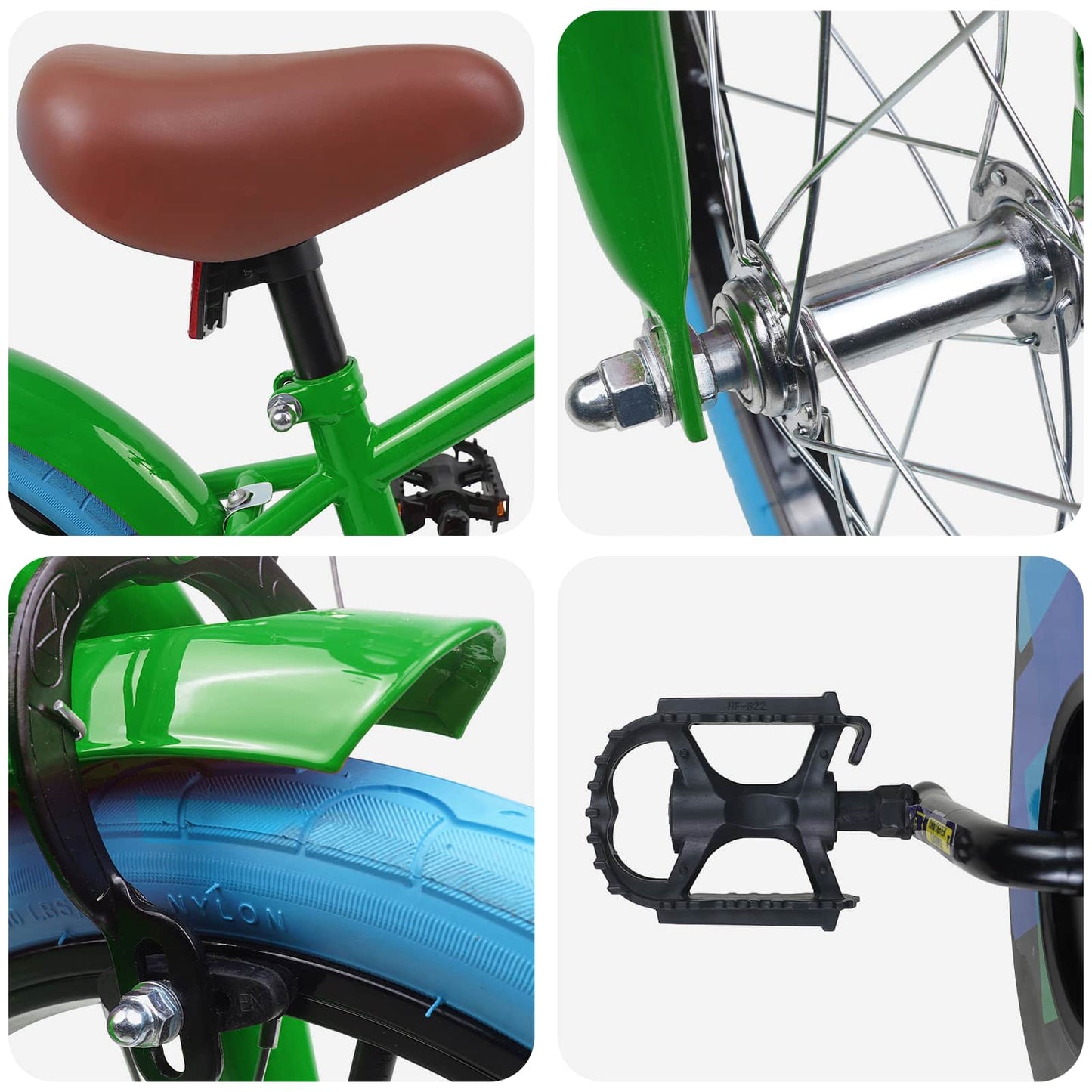 vidaXL Kids Bike 16'' for 4-6 Years Old Green