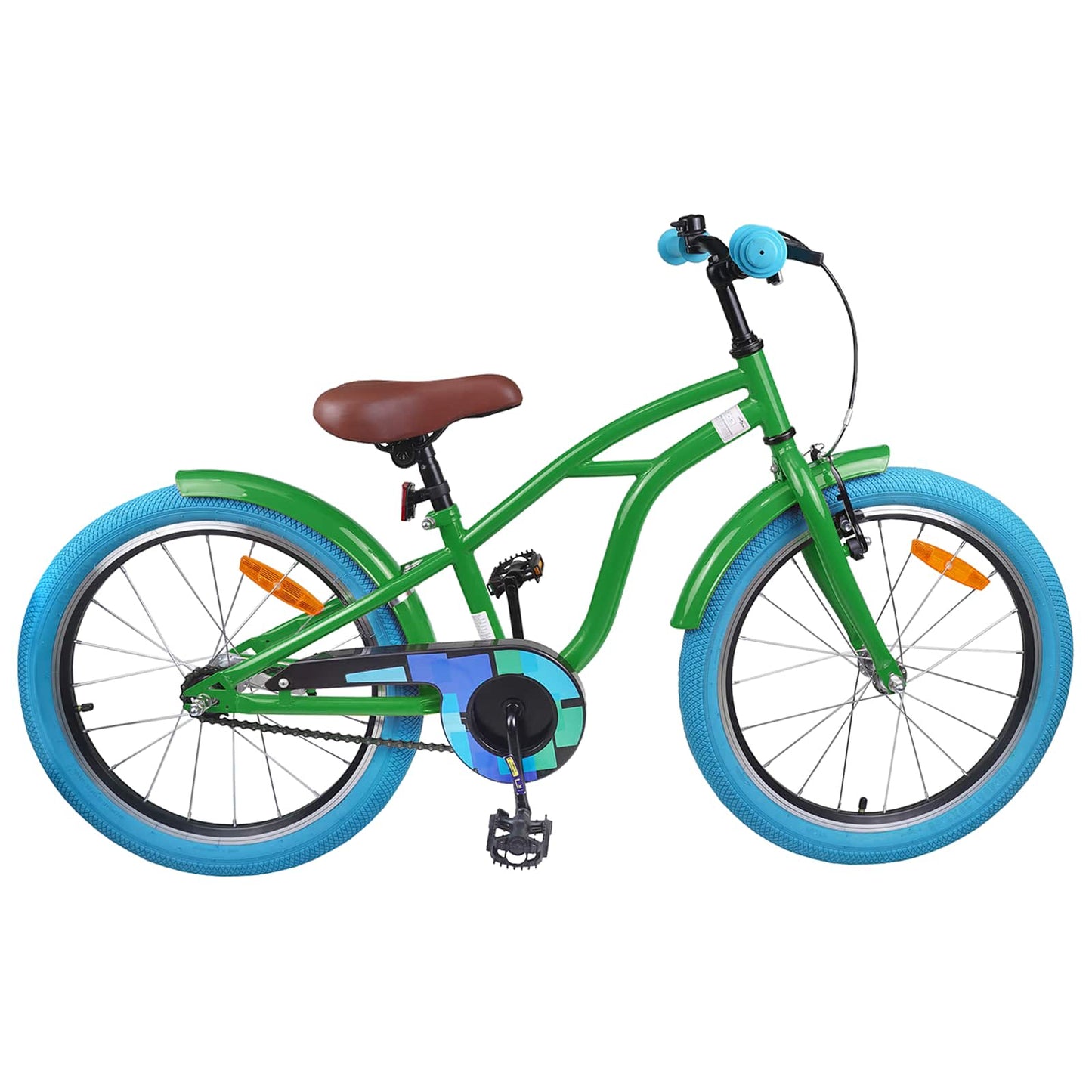vidaXL Kids Bike 18 Inches for 5-7 Years Old Green