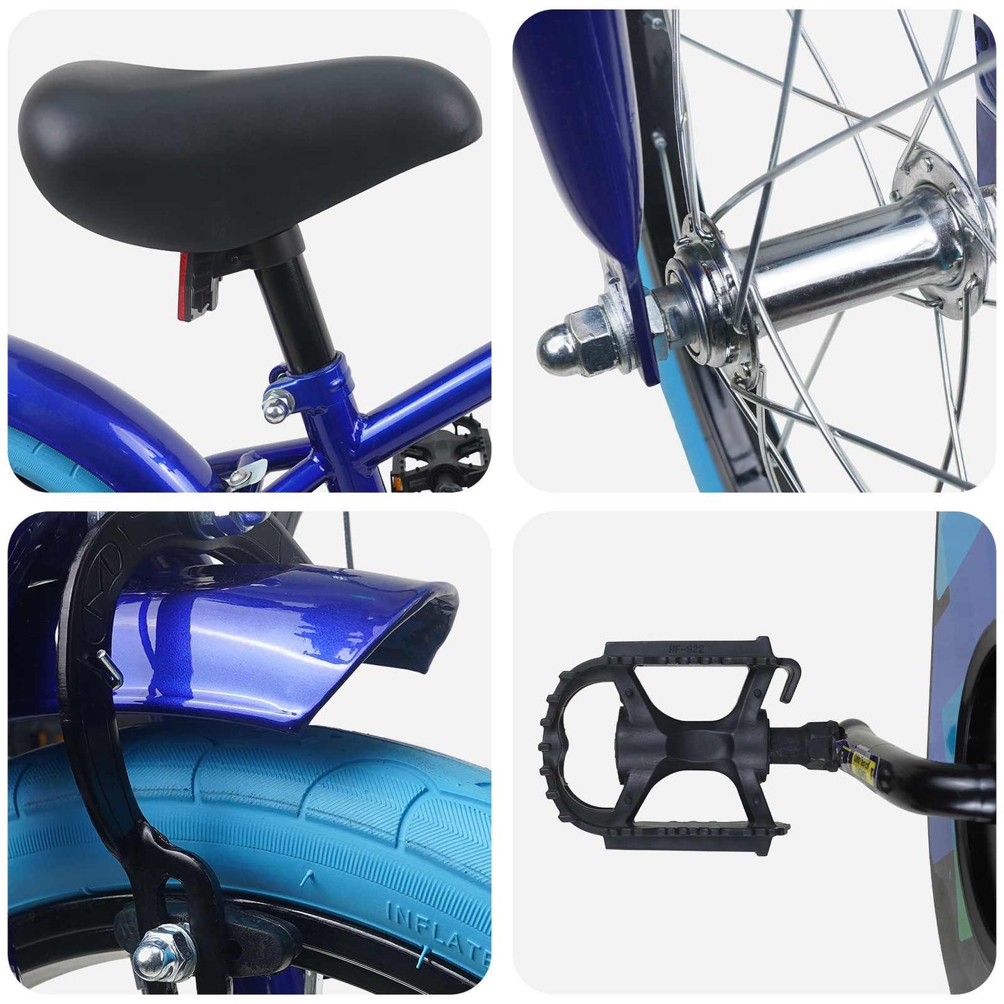 vidaXL Kids Bike 16'' for 4-6 Years Old Dark Blue