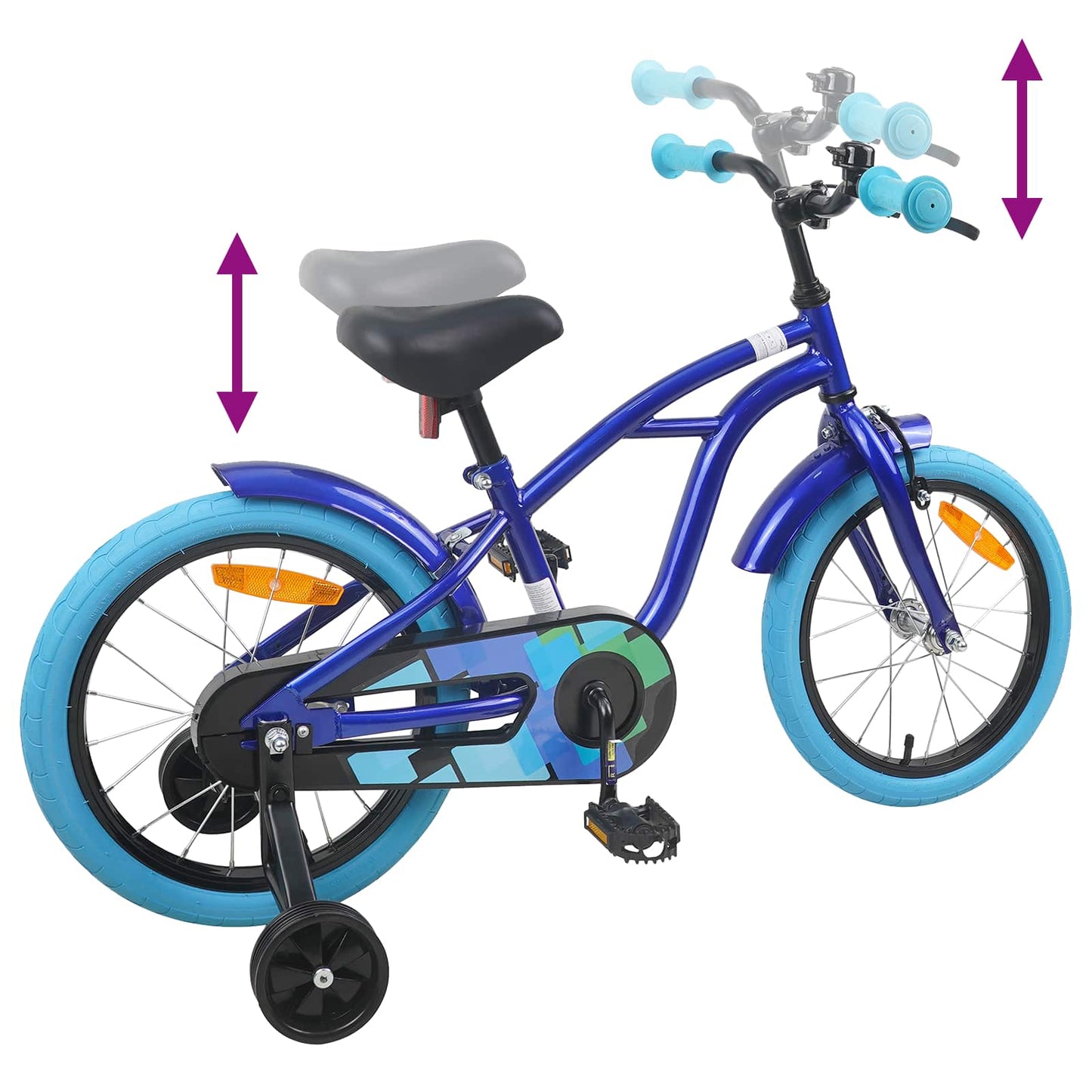 vidaXL Kids Bike 16'' for 4-6 Years Old Dark Blue