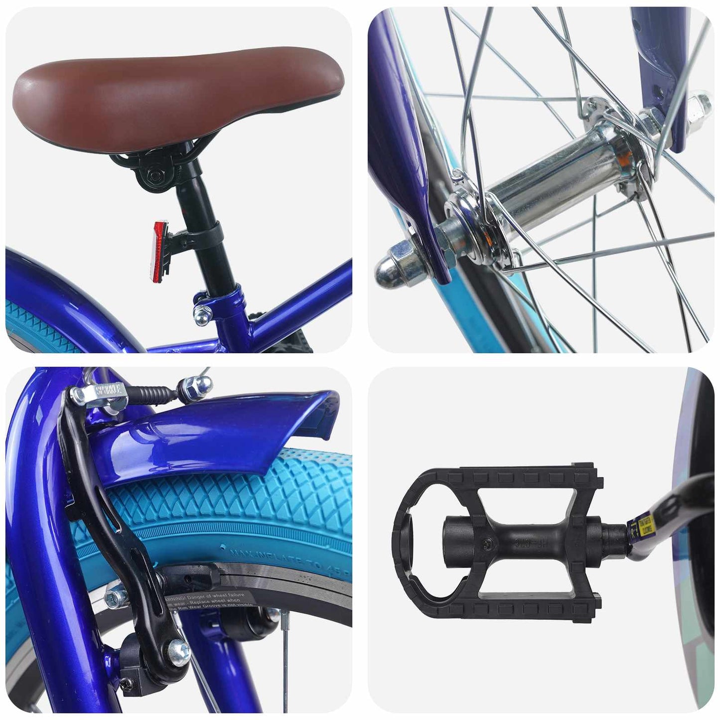 vidaXL Kids Bike 22'' for 7-12 Years Old Dark Blue