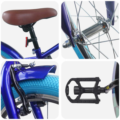 vidaXL Kids Bike 22'' for 7-12 Years Old Dark Blue