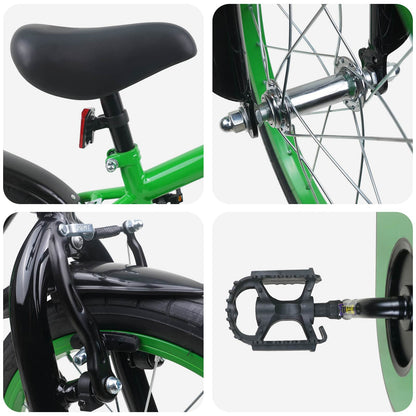 vidaXL Kids Bike 16 Inches for 4-6 Years Old Green Black