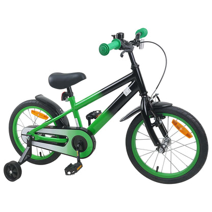 vidaXL Kids Bike 16 Inches for 4-6 Years Old Green Black