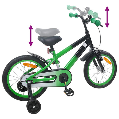vidaXL Kids Bike 16 Inches for 4-6 Years Old Green Black