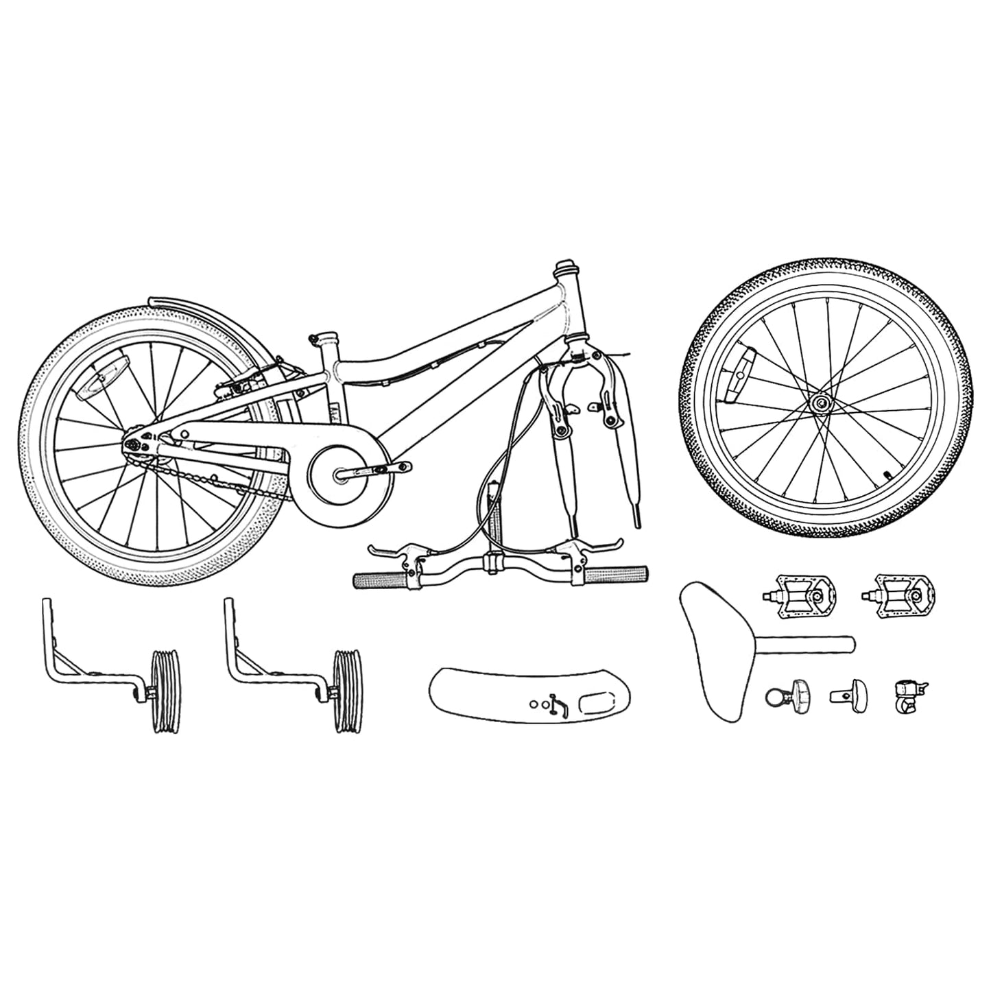 vidaXL Kids Bike 16 Inches for 4-6 Years Old Green Black