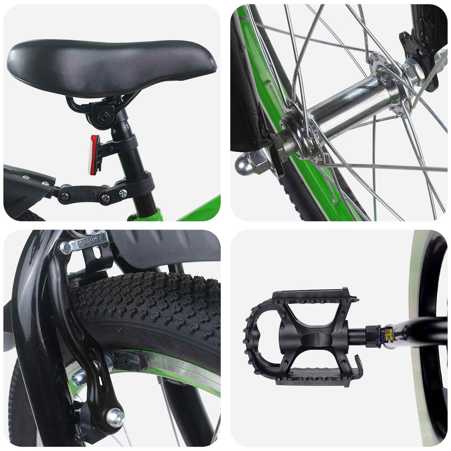 vidaXL Kids Bike 18 Inches for 5-7 Years Old Green Black