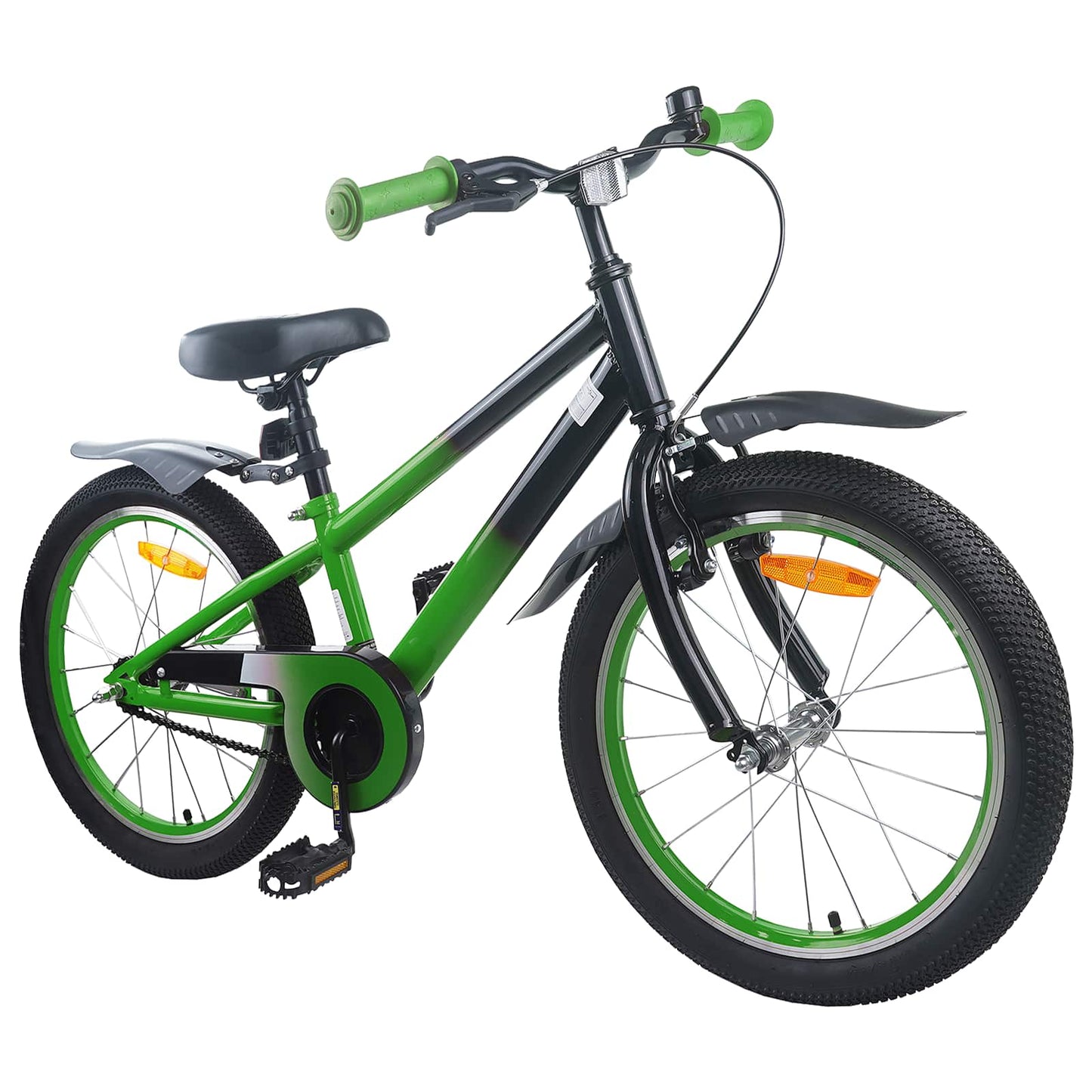 vidaXL Kids Bike 18 Inches for 5-7 Years Old Green Black