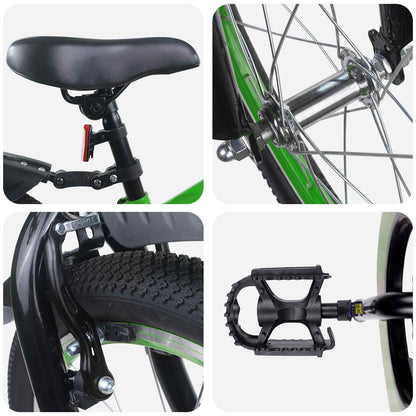 vidaXL Kids Bike 22 Inches for 7-12 Years Old Green Black