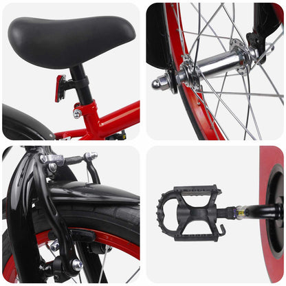 vidaXL Kids Bike 16 Inches for 4-6 Years Old Red Black