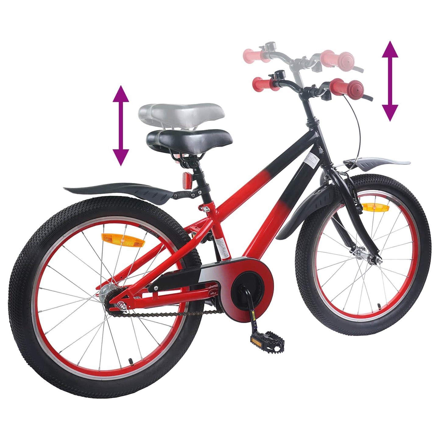 vidaXL Kids Bike 20 Inches for 6-11 Years Old Red and Black