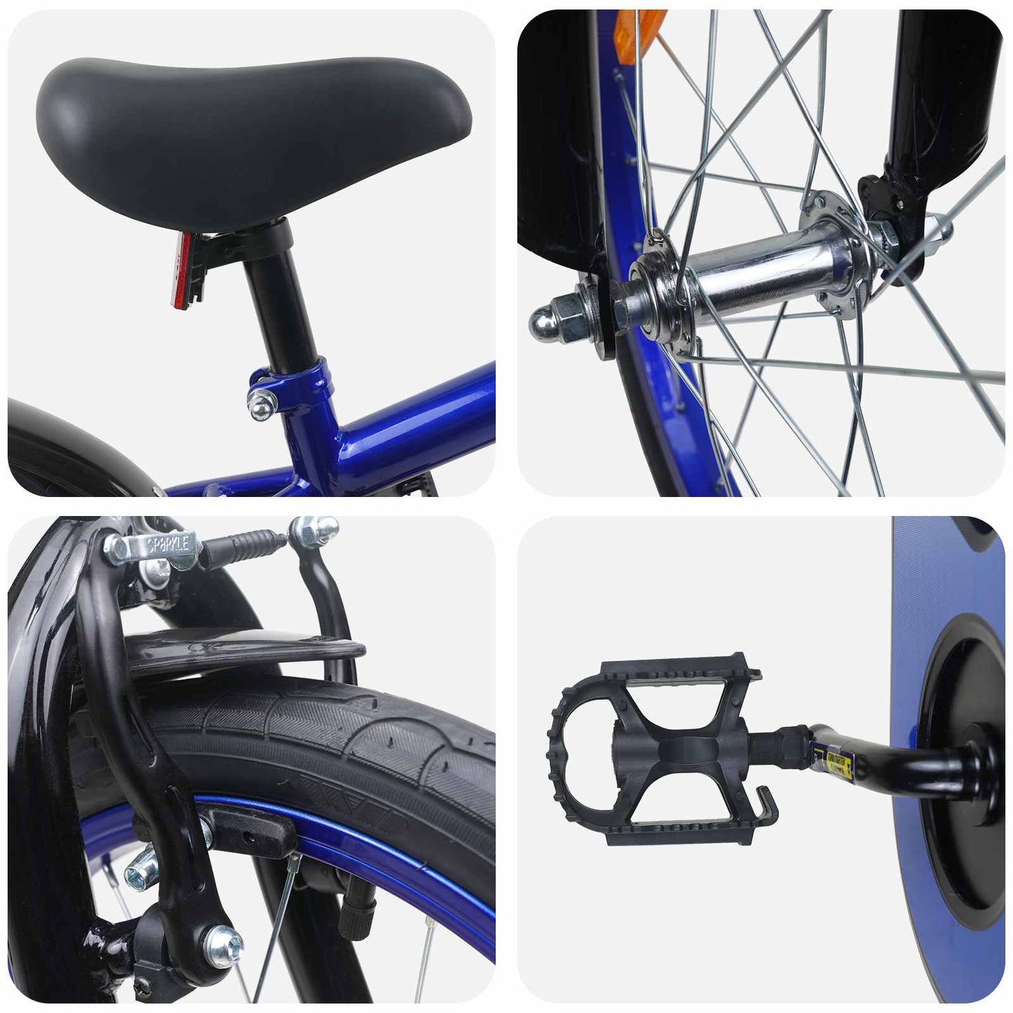vidaXL Kids Bike 16 Inches for 4-6 Years Old Blue Black