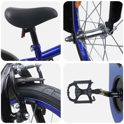 vidaXL Kids Bike 16 Inches for 4-6 Years Old Blue Black