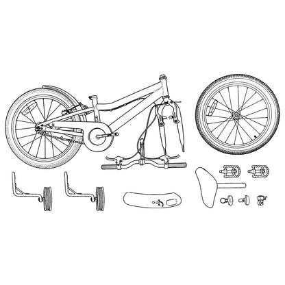 vidaXL Kids Bike 16 Inches for 4-6 Years Old Blue Black