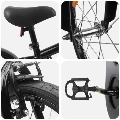 vidaXL Kids Bike 16 Inches for 4-6 Years Old Black