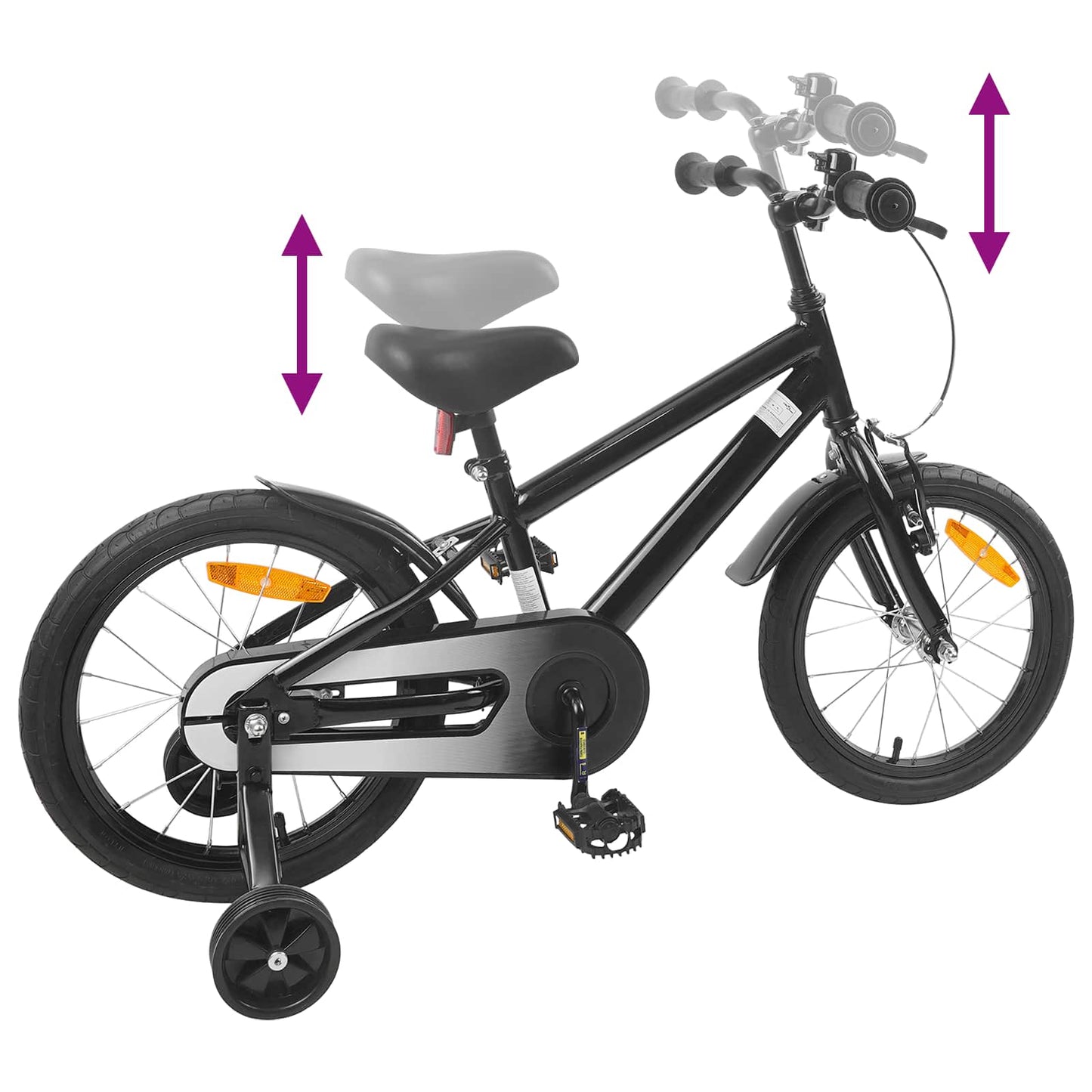 vidaXL Kids Bike 16 Inches for 4-6 Years Old Black