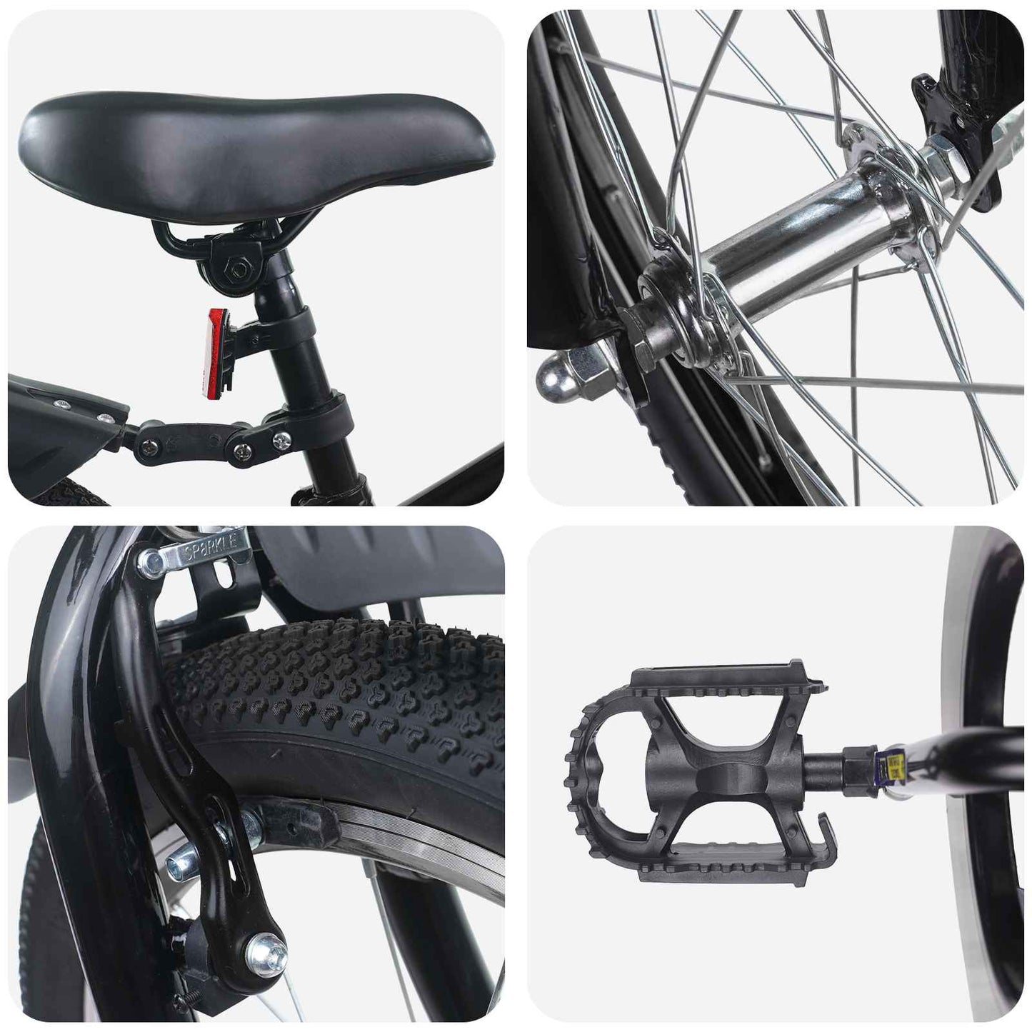 vidaXL Kids Bike 18 Inches for 5-7 Years Old Black