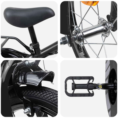 vidaXL Kids Bike 16 Inches for 4-6 Years Old Black