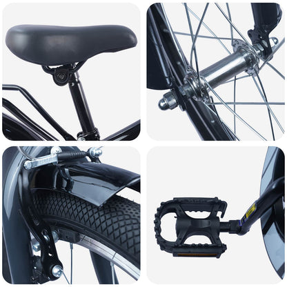 vidaXL Kids Bike 18 Inches for 5-7 Years Old Black