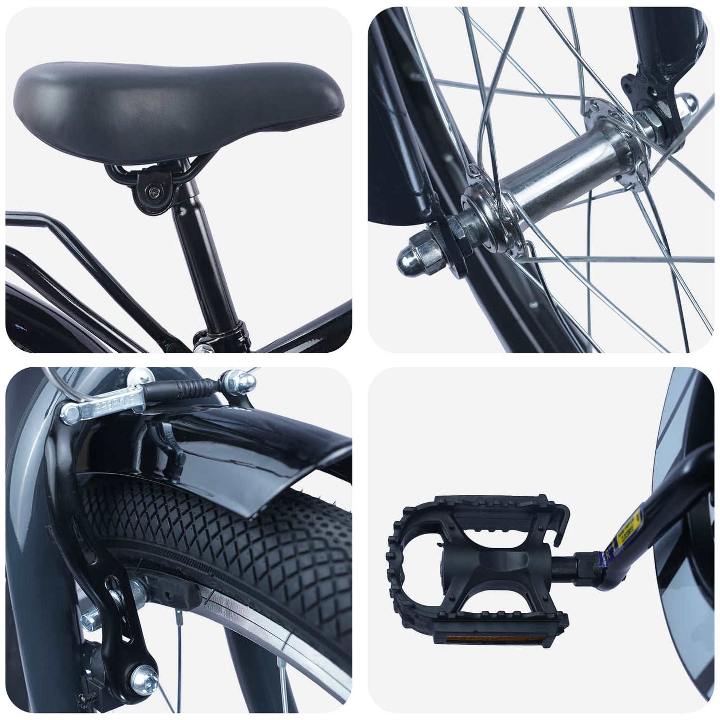 vidaXL Kids Bike 20 Inches for 6-11 Years Old Black