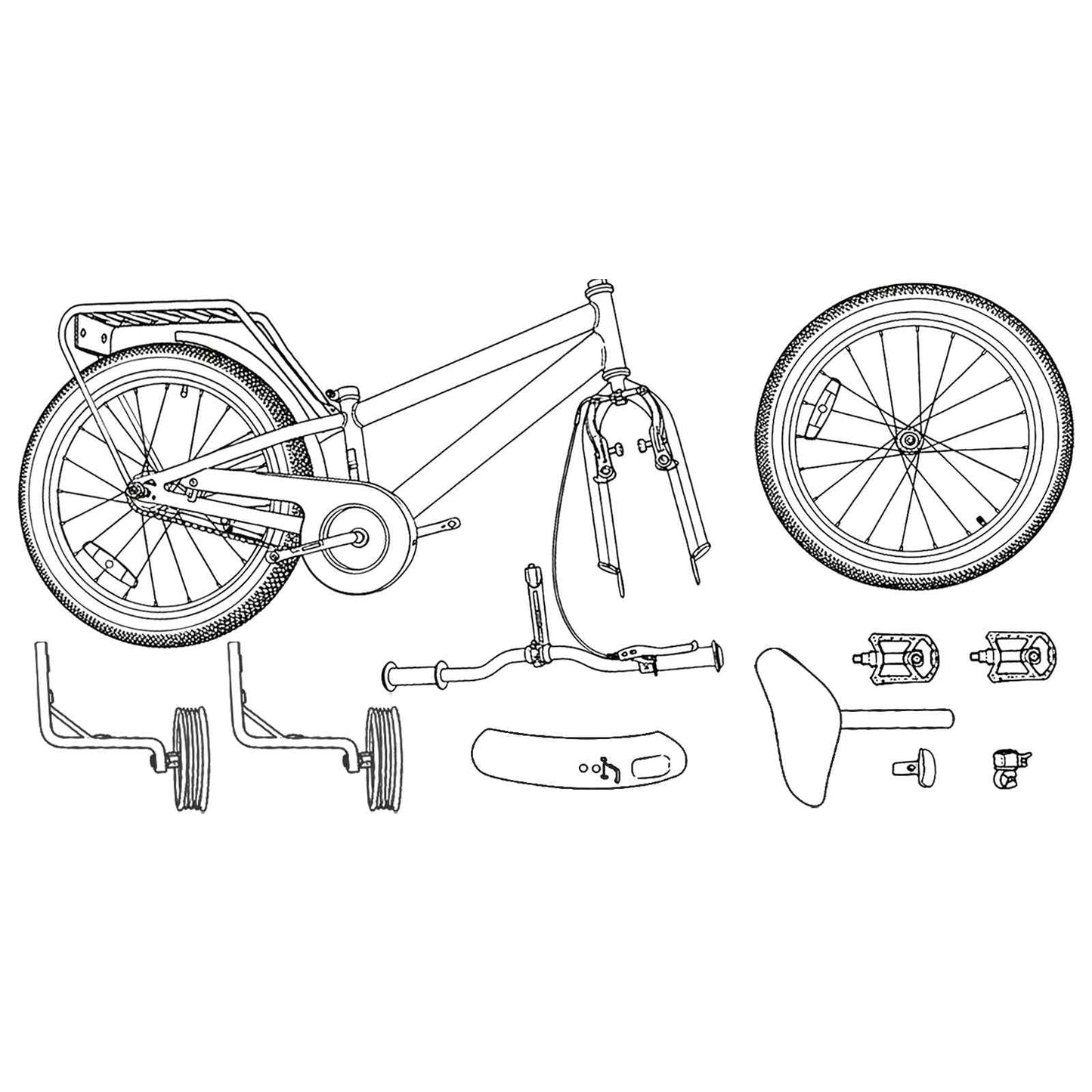 vidaXL Kids Bike 14 Inches for 3-5 Years Old Red