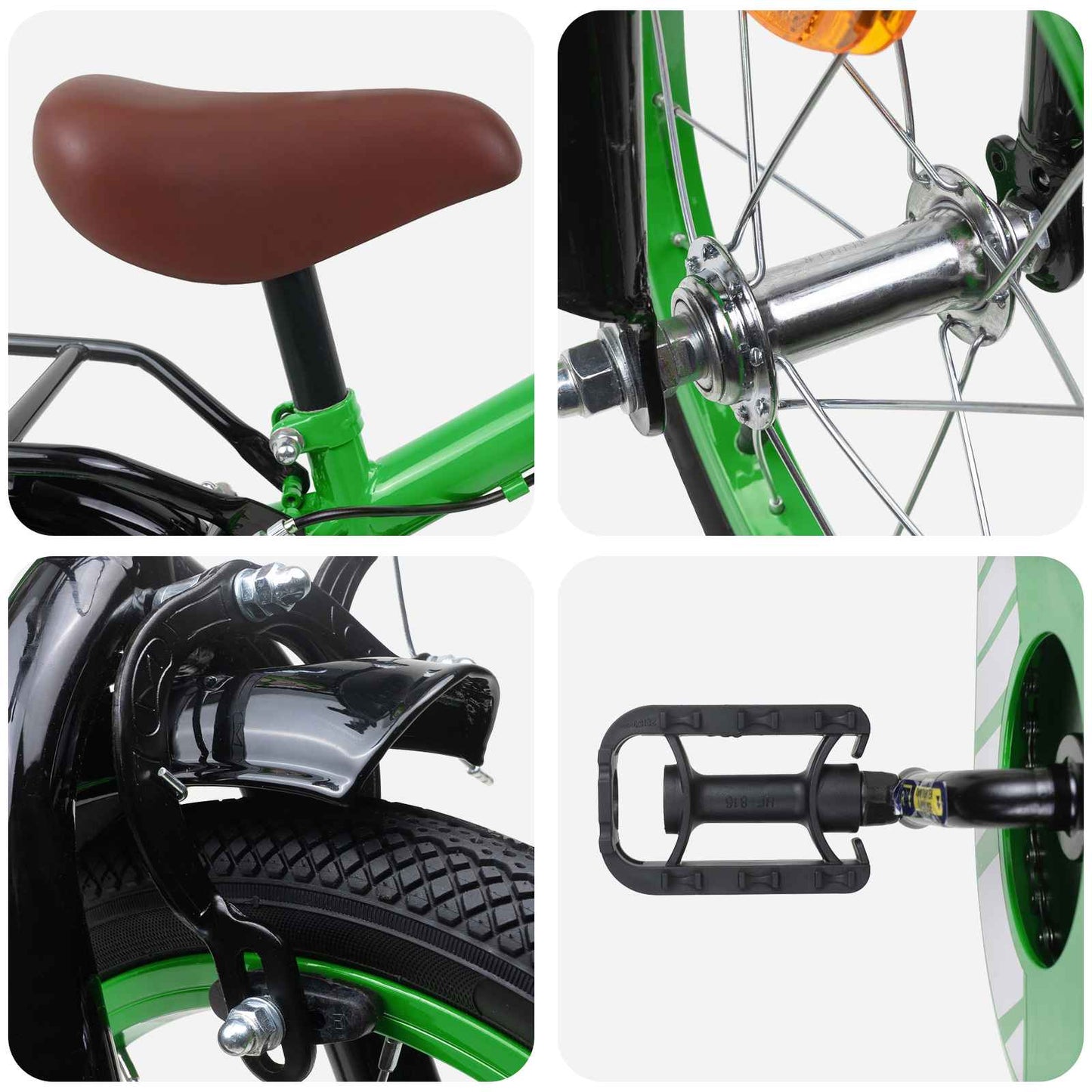 vidaXL Kids Bike 12 Inches for 2-4 Years Old Green