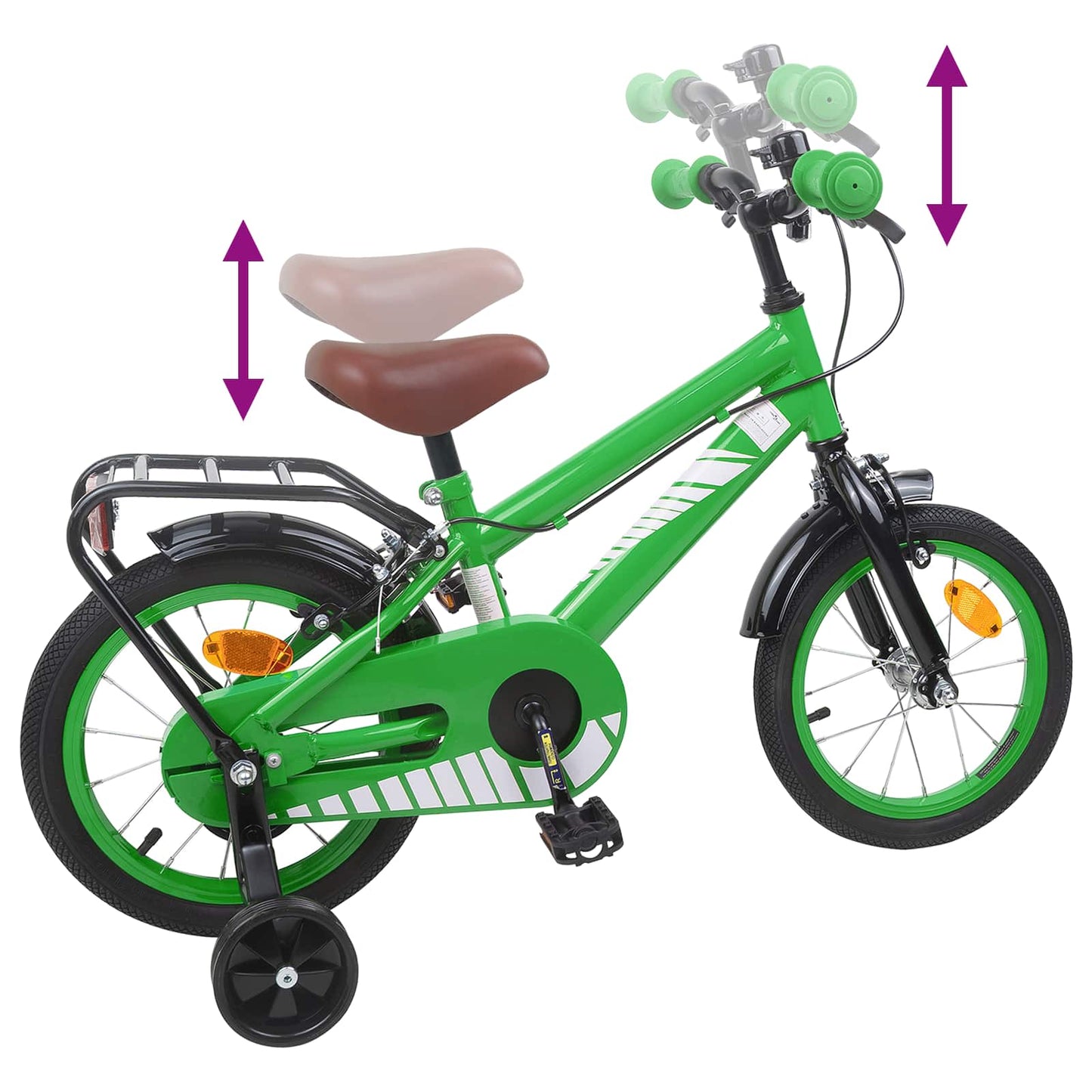 vidaXL Kids Bike 16 Inches for 4-6 Years Old Green