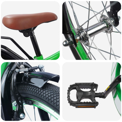 vidaXL Kids Bike 20 Inches for 6-11 Years Old Green