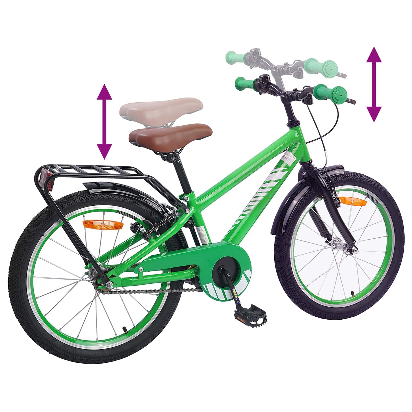 vidaXL Kids Bike 20 Inches for 6-11 Years Old Green