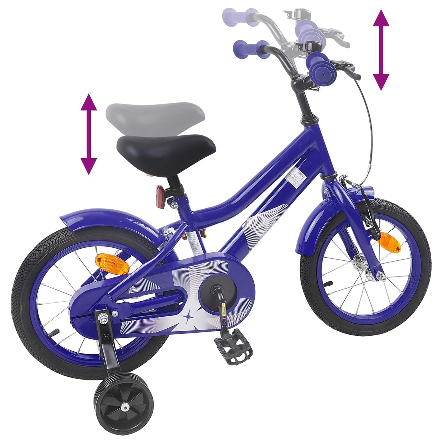 vidaXL Kids Bike 12 Inches for 2-4 Years Old Dark Blue