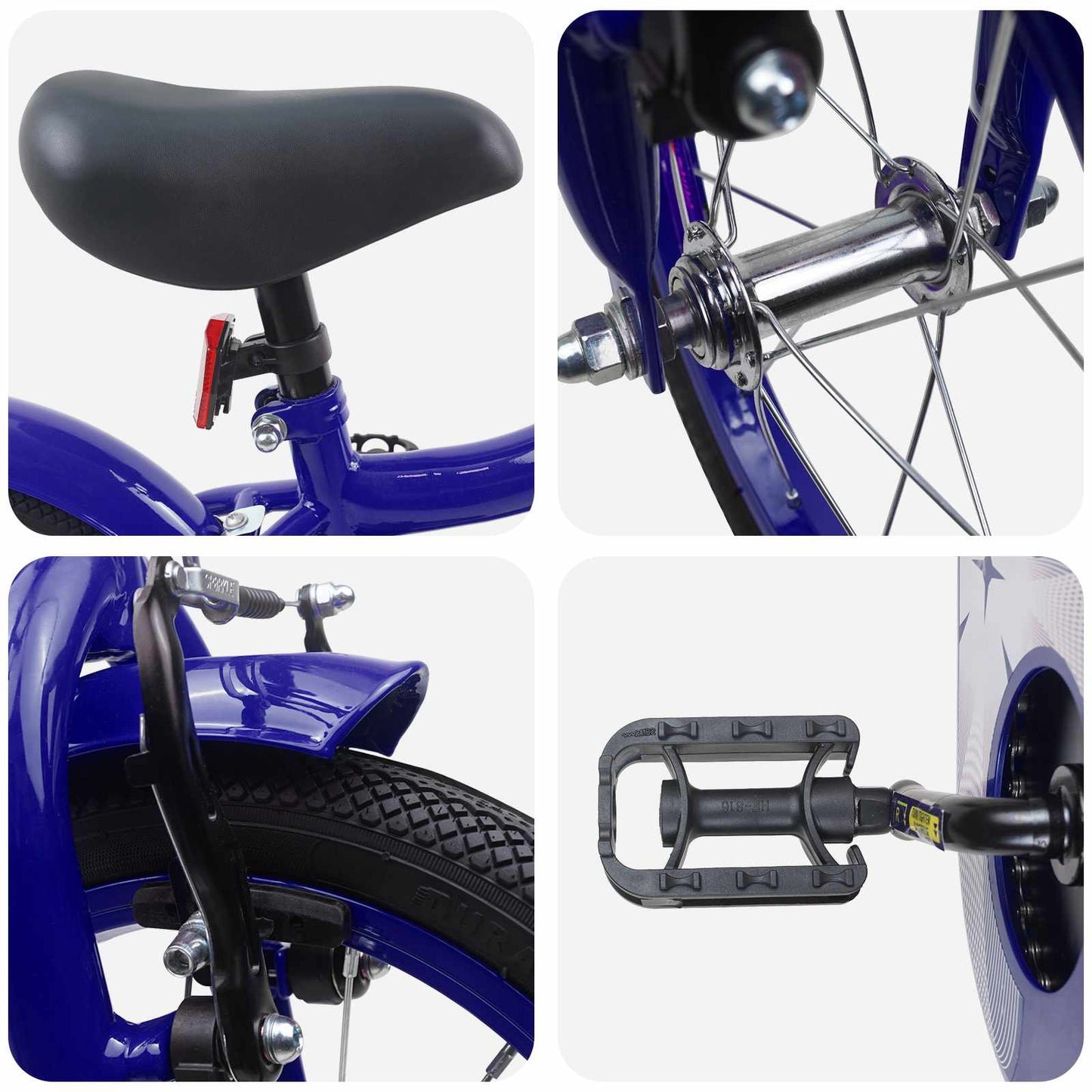vidaXL Kids Bike 14 Inches for 3-5 Years Old Dark Blue