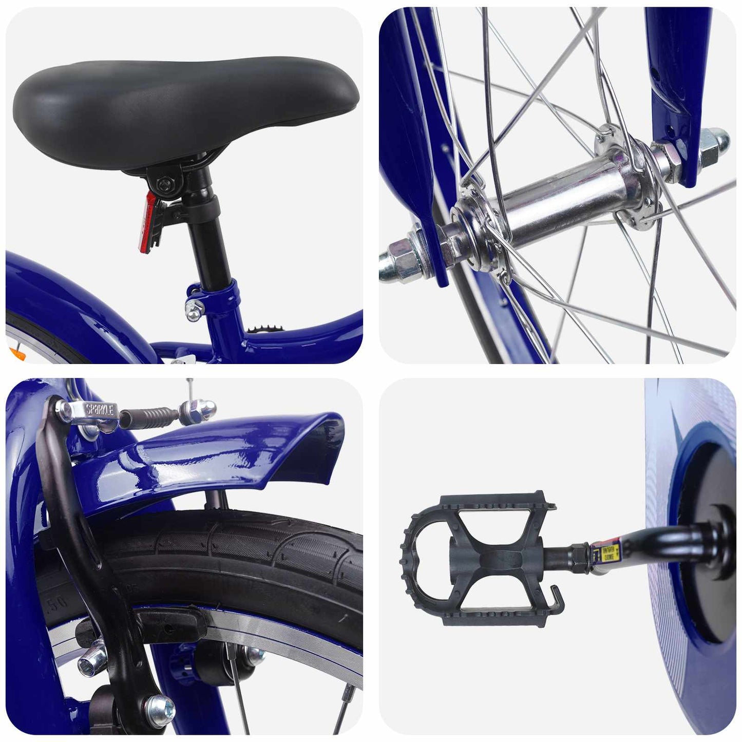 vidaXL Kids Bike 18 Inches for 5-7 Years Old Dark Blue