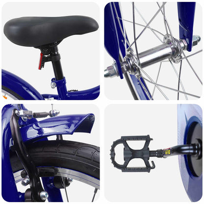 vidaXL Kids Bike 18 Inches for 5-7 Years Old Dark Blue