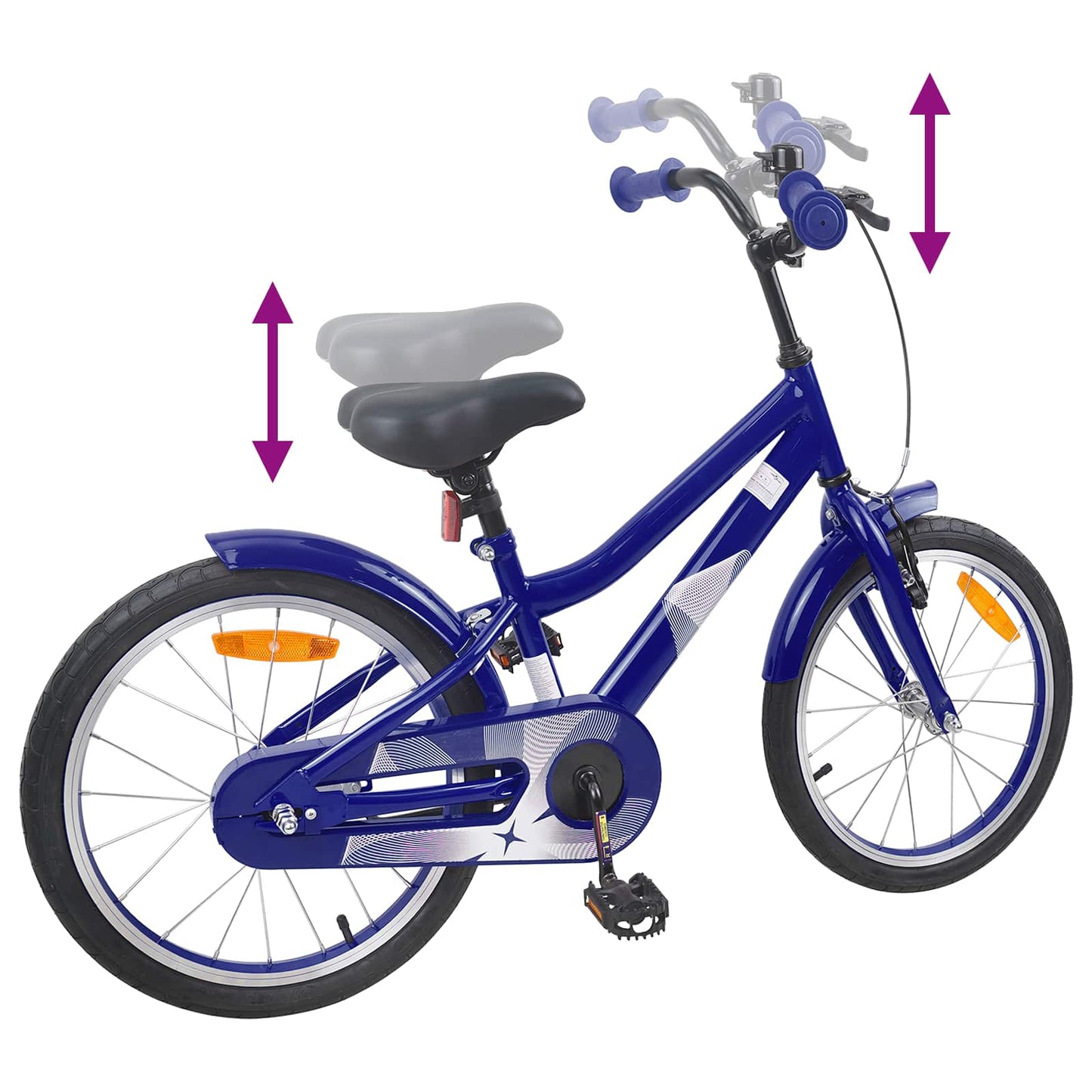 vidaXL Kids Bike 18 Inches for 5-7 Years Old Dark Blue