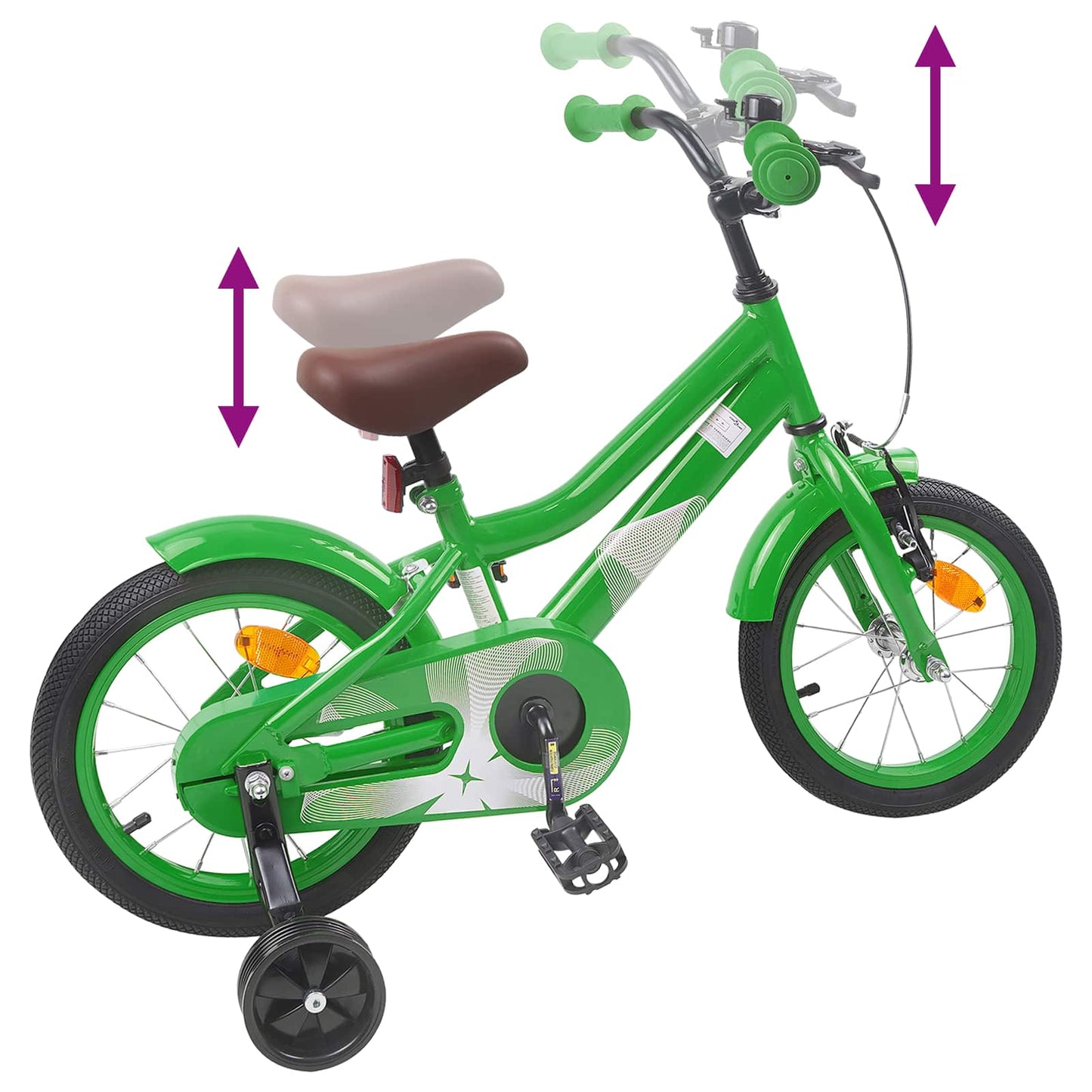vidaXL Kids Bike 16 Inches for 4-6 Years Old Green
